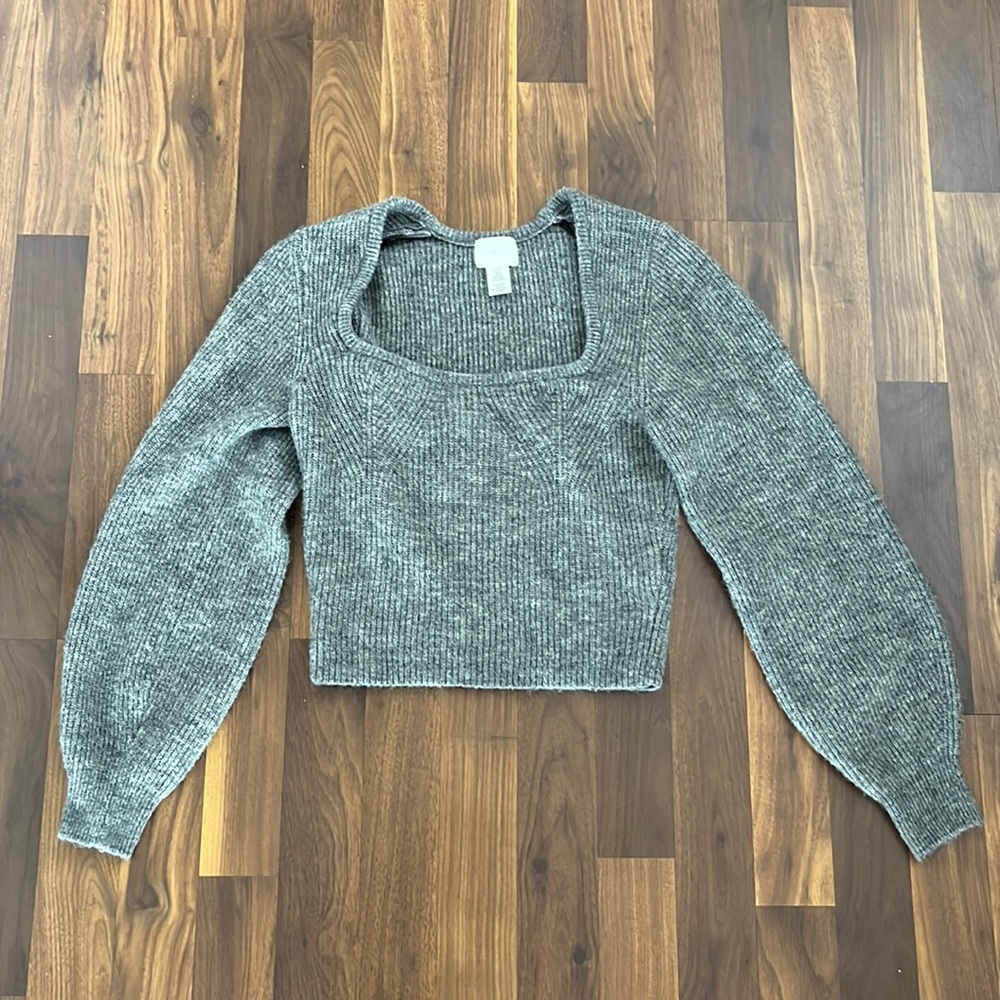 Balloon Sleeve Square Neck H&M Sweater